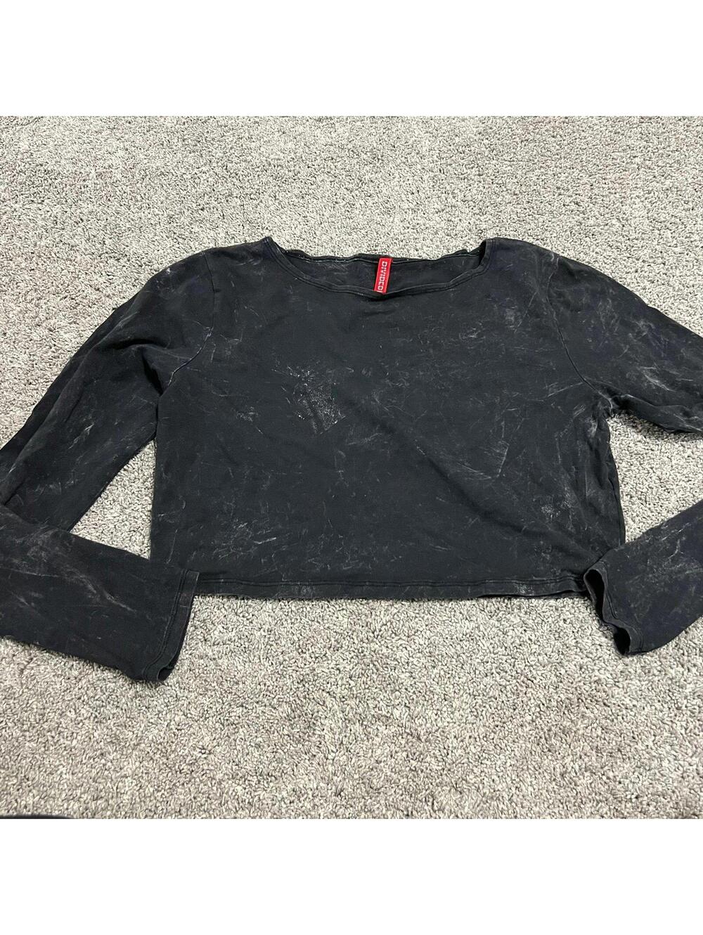 Divided Women's Black Long Sleeve Crop Shirt size Medium
